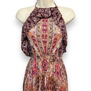 MIAMI Boho Halter Maxi Dress Size Small